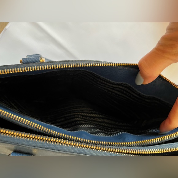 Authentic Prada Galleria Tote Large Bag Saffiano Leather Bluette Dark Blue - Picture 4 of 11